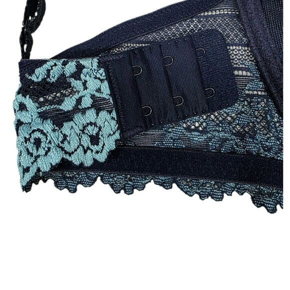 2 Wacoal Sexy Lace Underwire Bra 36D Sheer Pink Silver Blue Floral Lingerie 36 D - Picture 13 of 16